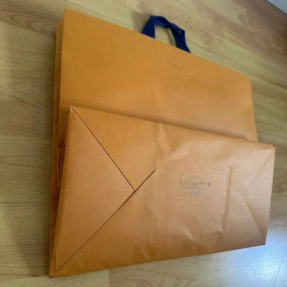 LV Louis Vuitton Paper Shopping Bag - orange XL, 19.25